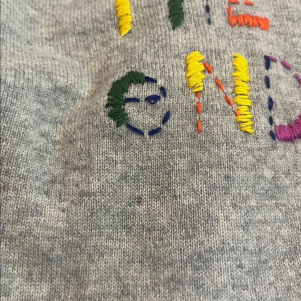 Lingua Franca Gray “the end" Crewneck Cashmere Sweater, size XS - Picture 12 of 12
